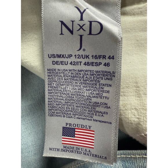 NYDJ Ariel Crop Gingham Jean Capri Size 12 - Picture 5 of 7